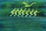 New Guinea Dance (1972) by Sidney Nolan, 1972, oil on paper on board, sold May 2016