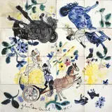 John Perceval, Farmyard Scene 1951, 1951, hand painted earthenware tiles