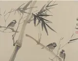 Chen Wen Hsi, Birds and Bamboo, ink and colour on paper
