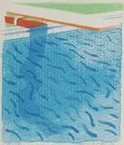 David Hockney, Pool Made with Paper and Blue Ink for Book 1980, 1980, lithograph on paper