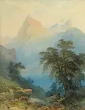 Nicholas Chevalier, (Early Morning, Swiss Lake) 1883