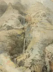 Nicholas Chevalier, (Waterfall), watercolour on paper