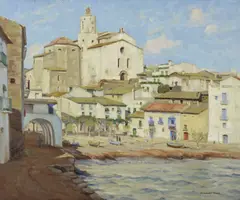 Herbert Rose, Cadagues, Water Front, Spain, oil on canvas