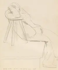 Godfrey Miller, At Rest, Life Drawing Class 1956, 1956, pencil on paper