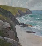 W. Lister Lister, (Beach Scene), oil on canvas
