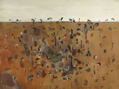 Fred Williams, Trees and Hillsides 1964, 1964, oil and tempera on composition board