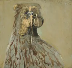 Monkey (1965) by Brett Whiteley, 1965, oil on paper on board, sold Nov 2015
