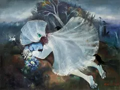Arthur Boyd, Sleeping Bride (1957-1958), 1957-1958, oil and tempera on canvas on composition board