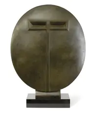 Mask 3 (1979) by Joel Elenberg, 1979, bronze and black Belgian marble, sold Nov 2015