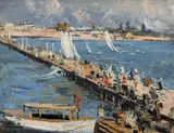 St Kilda Pier (1907) by Arthur Streeton, 1907, oil on wood panel, sold Nov 2015