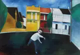 Robert Dickerson, Boy Throwing a Ball, oil on composition board