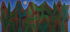 John Coburn, Rainforest and Mountains 1987, 1987, oil on canvas