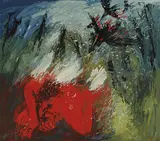Arthur Boyd, On Fire (1970), 1970, wool and cotton