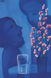 Charles Blackman, Faces and Flowers, synthetic polymer paint on composition board