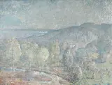 Lloyd Rees, The Slopes of Mt. Saddleback I 1970-1971, 1970-1971, oil on canvas