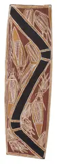 (Untitled) by Bilinyara Nabegeyo, natural earth pigments on eucalyptus bark, offered Oct 2015
