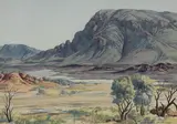 South Side Mt Gillen Range by Albert Namatjira, watercolour on paper, sold Oct 2015