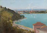 John Brackenreg, Perth from Kings Park, oil on canvas