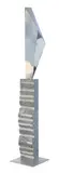 Burt Flugelman, Fin (2003), 2003, stainless steel and black granite