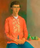 Justin O'Brien, The Pear Vendor (1980), 1980, oil on canvas