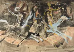 Donald Friend, The Four Horsemen (1961), 1961, watercolour, ink and gouache on paper