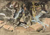 The Four Horsemen (1961) by Donald Friend, 1961, watercolour, ink and gouache on paper, offered Aug 2015