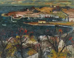 Kiama by George Lawrence, oil on composition board, sold Aug 2015