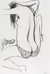 Bondi by Brett Whiteley, charcoal on paper, sold Aug 2015