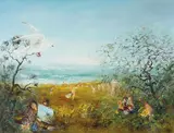 David Boyd, A Day by the Ocean Beach 1976, 1976, oil on canvas