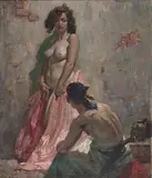 The Captive by Norman Lindsay, oil on canvas, offered Aug 2015