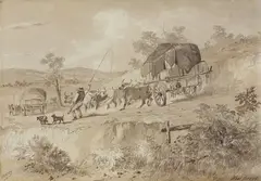 Wool Drays by S. T. Gill, watercolour on paper, offered Aug 2015