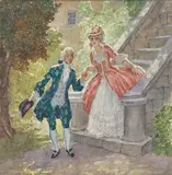 (Promenade) by Norman Lindsay, watercolour on paper, sold Aug 2015