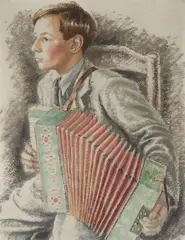 John Postgate (1934) by Stella Bowen, 1934, oil on cardboard, sold Aug 2015