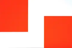 Orange Monochrome with White 1999 by John Nixon, 1999, enamel on composition board, sold Jul 2015