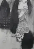 Del Kathryn Barton, Rapunzel Grown Tired of Waiting, Engulfed 2001, 2001, charcoal, pencil and wash on paper