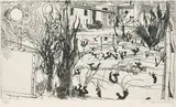 Brett Whiteley, The Back of the Asylum, St Remy (1983), 1983, etching on paper
