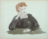 Russell Drysdale, (Watching Television), ink and wash on paper