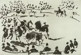 Pablo Picasso, El Picador Obligando al Toro con su Pica (B.1962) (1957), 1957, aquatint on paper
