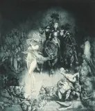 The Innocents 1925 by Norman Lindsay, 1925, etching on paper, sold Jul 2015