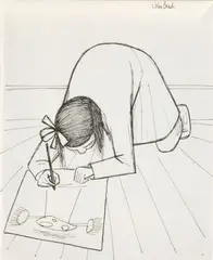 Study for First Daughter (1955) by John Brack, 1955, ink on paper, sold Apr 2015