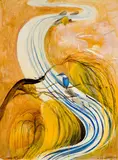 Study for Kingfisher 1978 by Brett Whiteley, 1978, oil and collage on composition board, sold Apr 2015