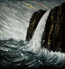 Untitled (Waterfall) by Peter Booth, oil on canvas, sold Apr 2015