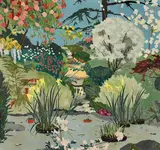 Cressida Campbell, Milton Park 1989, 1989, hand painted unique woodblock print on paper