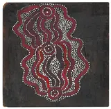 Walter Tjampitjinpa, Water Dreaming at Kalipinypa (1972), 1972, synthetic polymer paint on composition board
