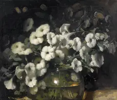 W.b. McInness, Petunias, oil on canvas