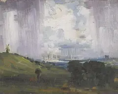 Arthur Streeton, Strood Hill (1904), 1904, oil on canvas board