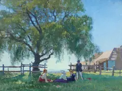 Elioth Gruner, The Picnic 1922, 1922, oil on canvas on board