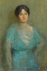 Florence Rodway, Portrait in Blue, pastel on paper
