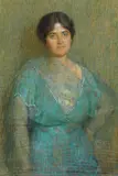 Florence Rodway, Portrait in Blue, pastel on paper