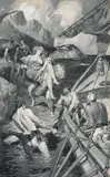 Rescuing the Maiden by Norman Lindsay, watercolour, pencil and ink on paper, sold Mar 2015